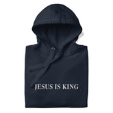 Embroidered Jesus Is King Hoodie Unisex Christian Hoodie - Inspirational Christian Apparel for Men and Women